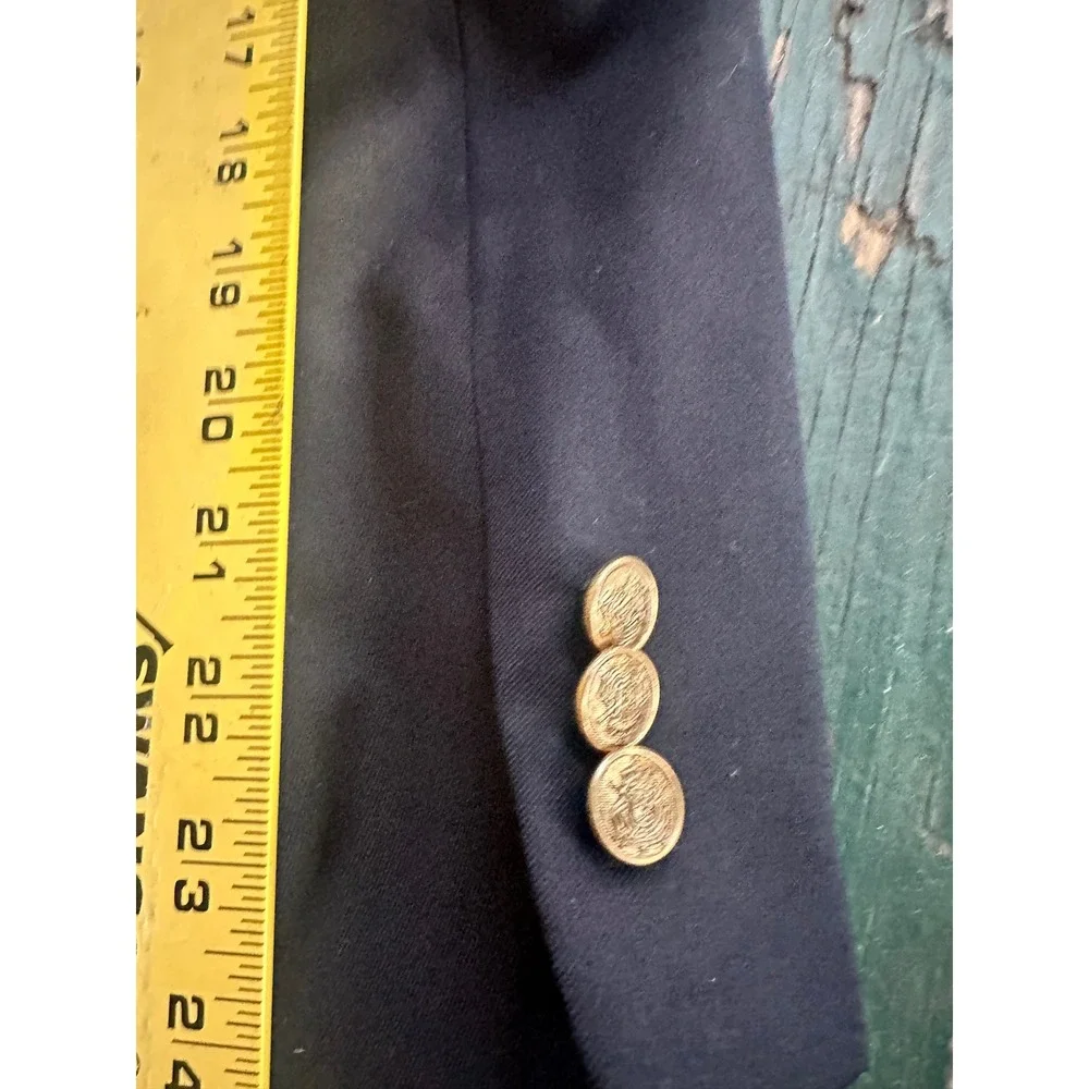 Joseph & Feiss Mens Navy Blue Blazer Gold Crest Buttons Two Button Jacket